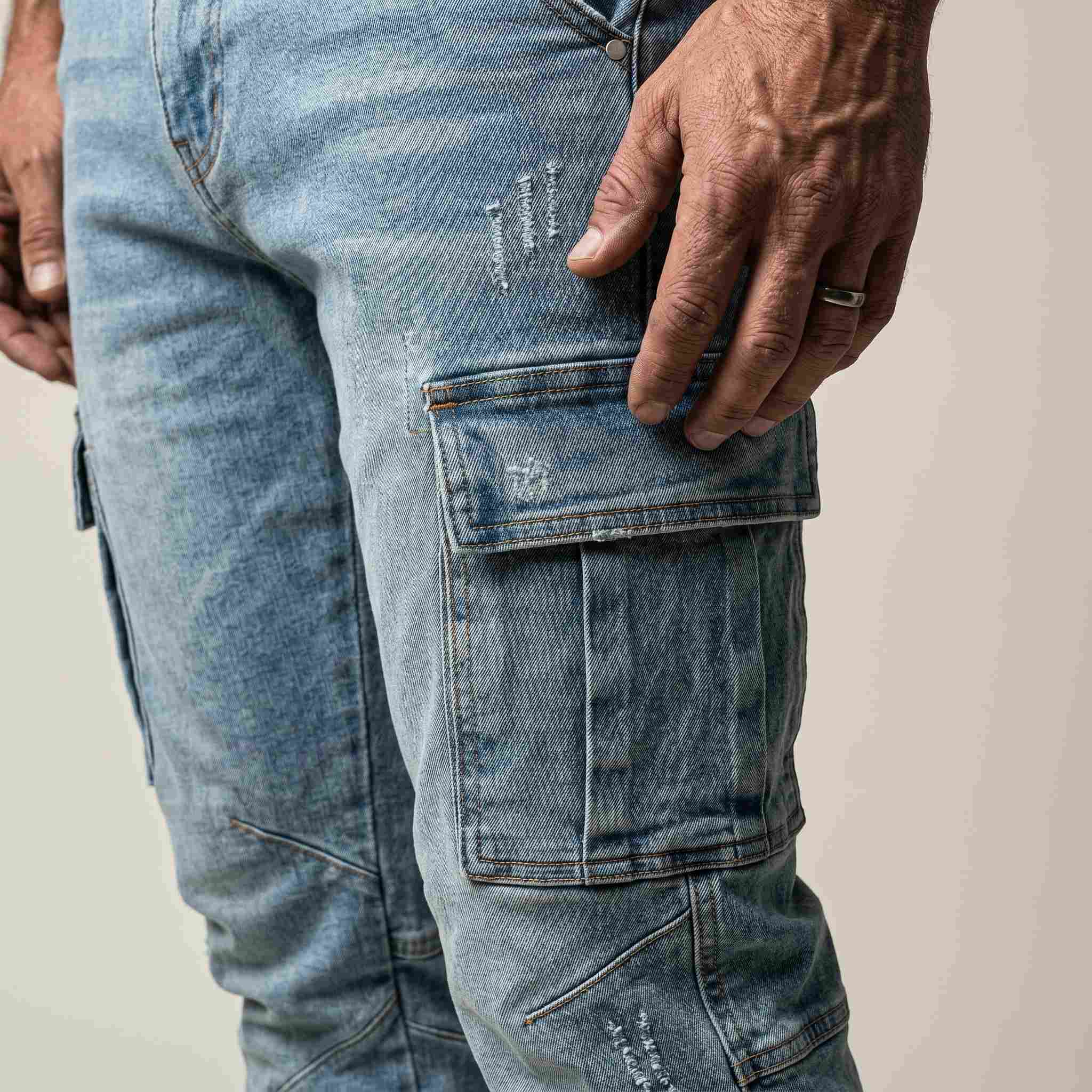 Stacked Moto Cargo Denim