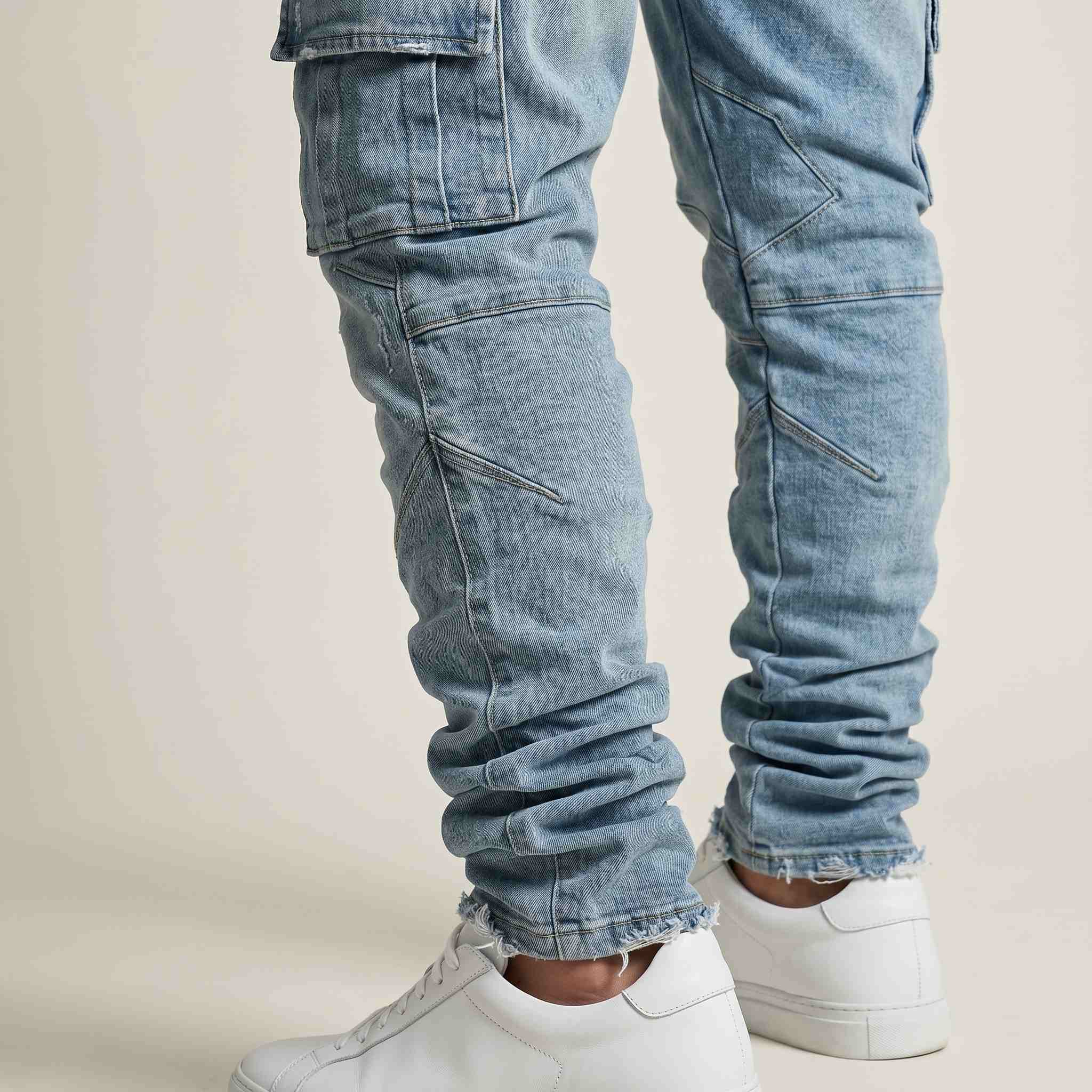 Stacked Moto Cargo Denim