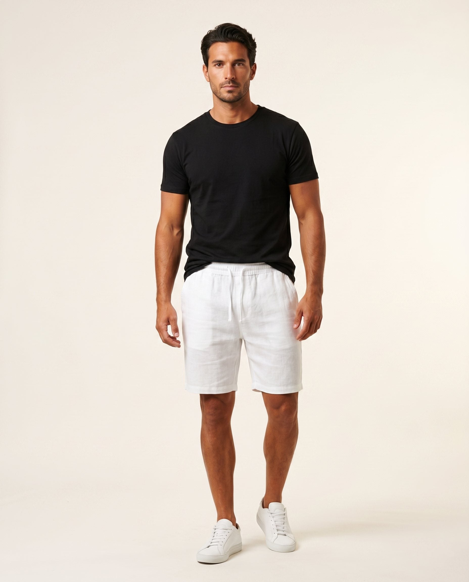 Riviera Linen Shorts — Pure White
