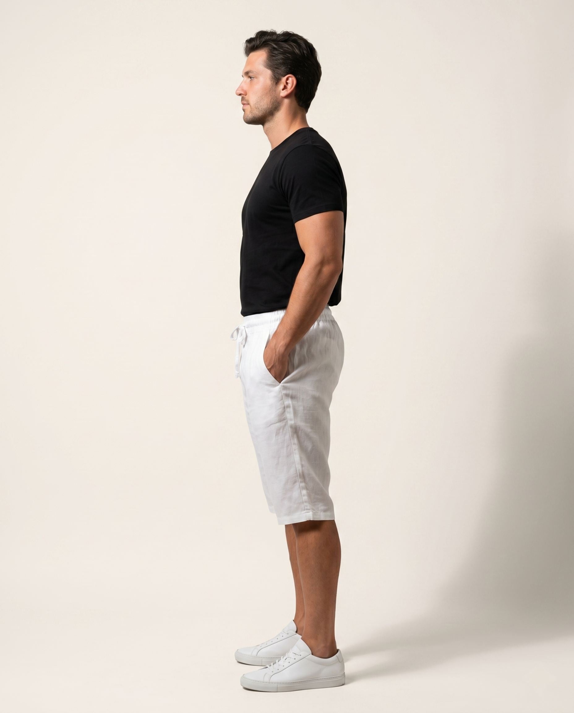 Riviera Linen Shorts — Pure White