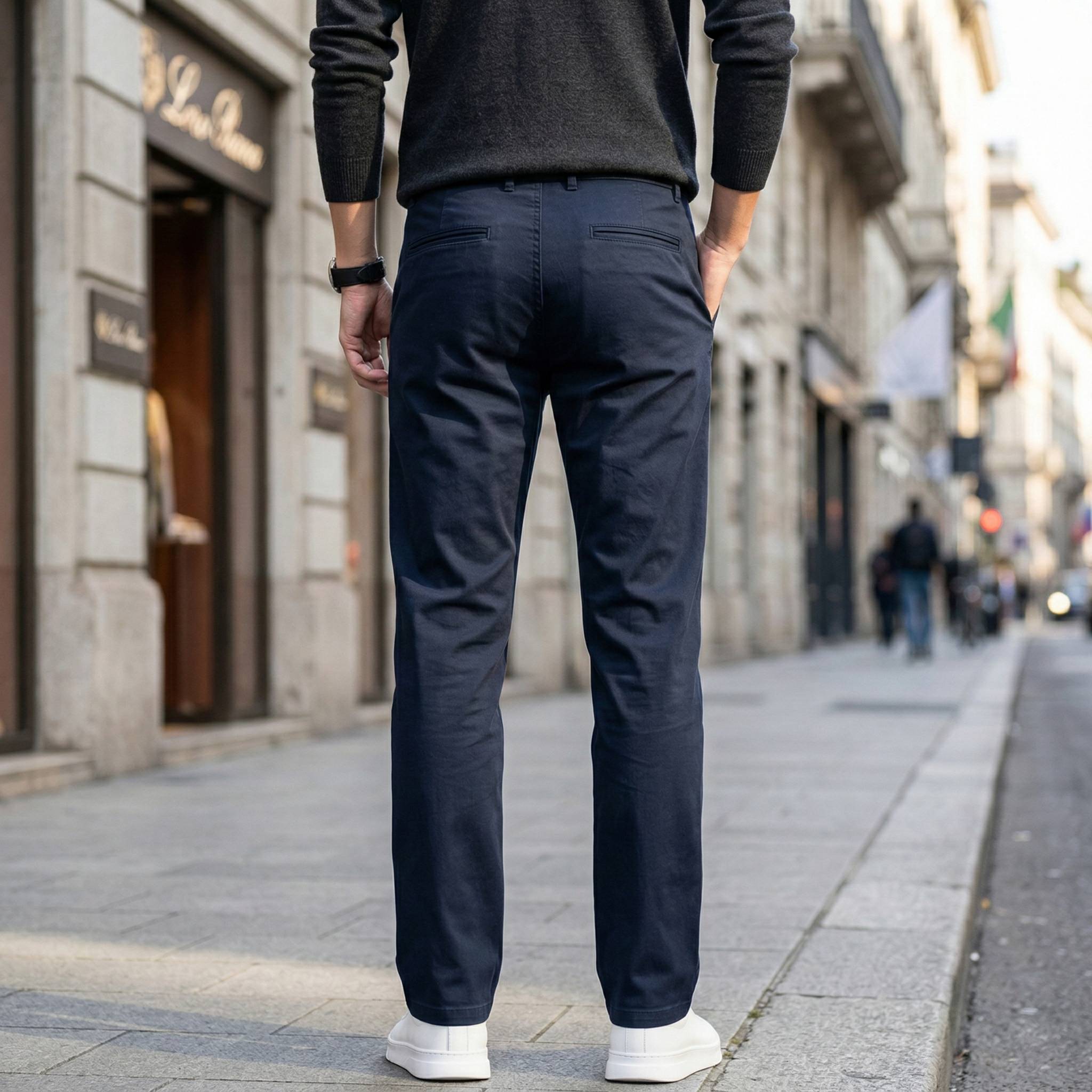 Tailored Stretch Trouser - Navy