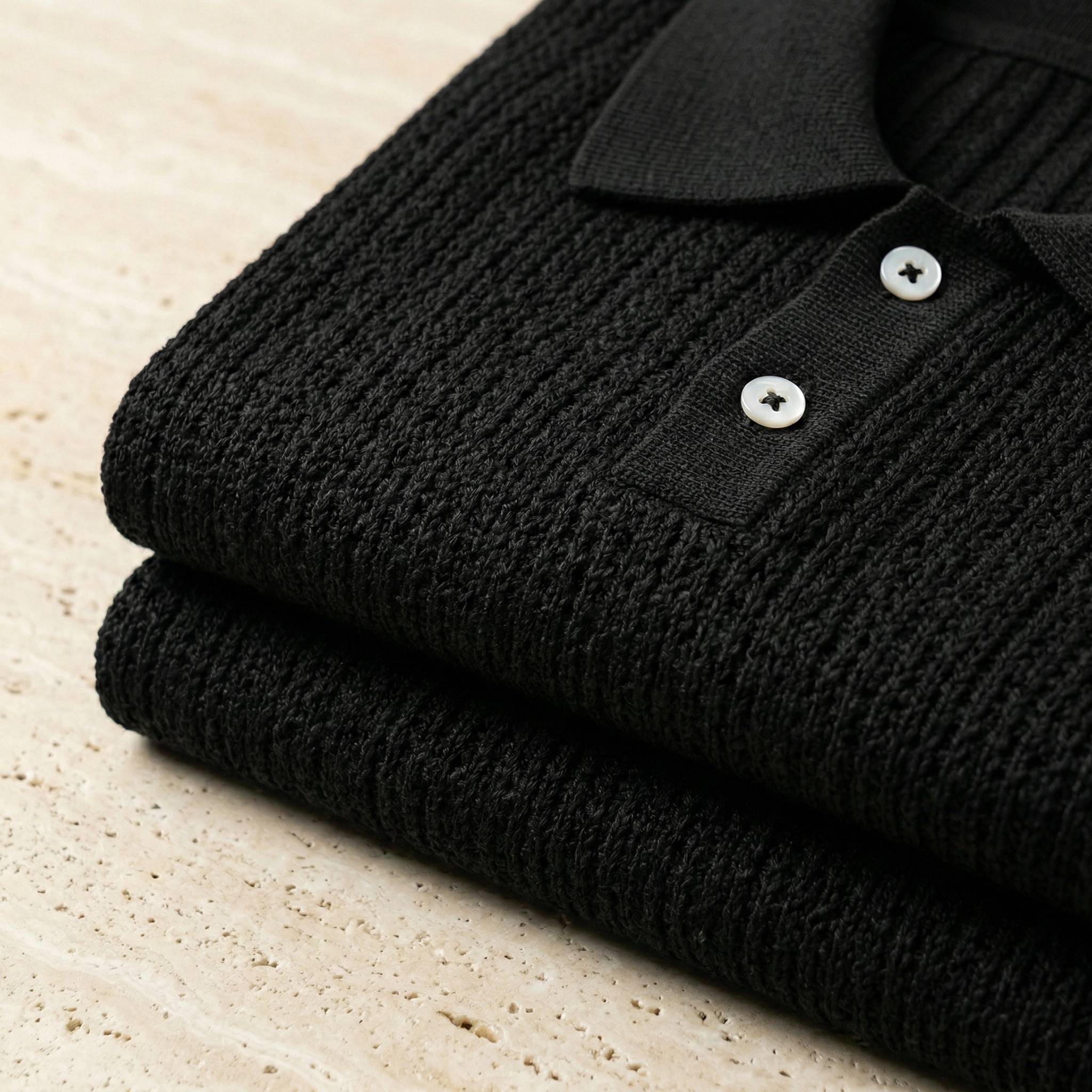 Atlas Meridian Knitted Polo - Black