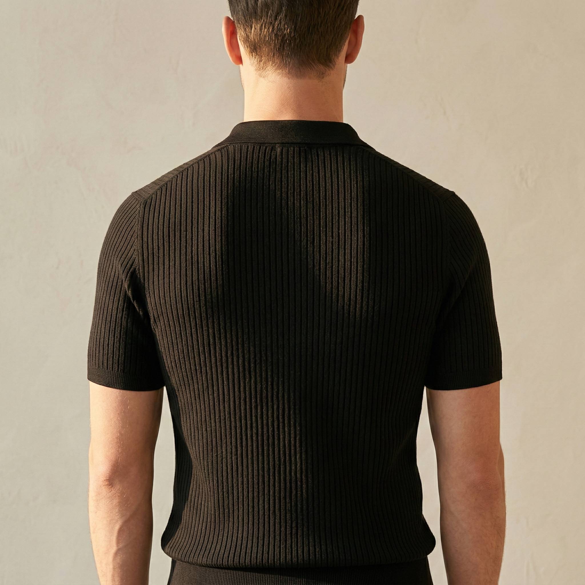 Elements Waffle Knit Polo - Carbon Black