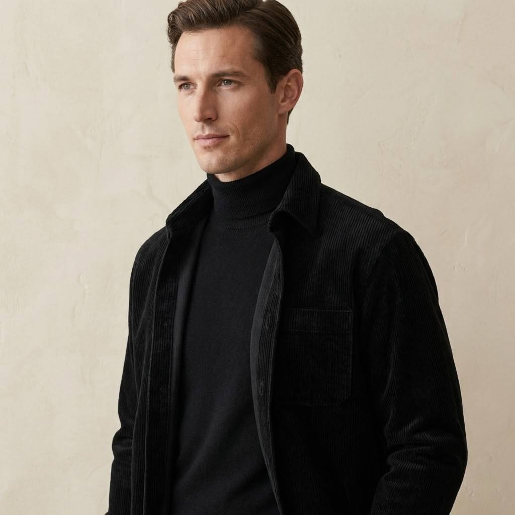 Fine Knit Turtleneck - Black
