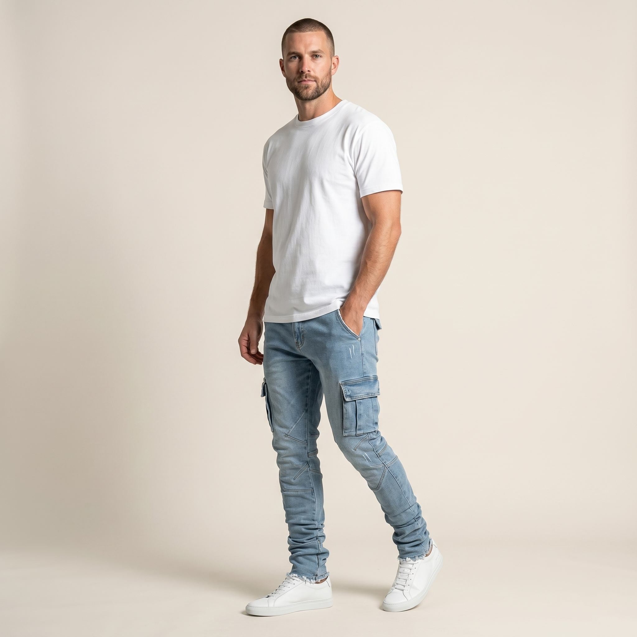 Stacked Moto Cargo Denim