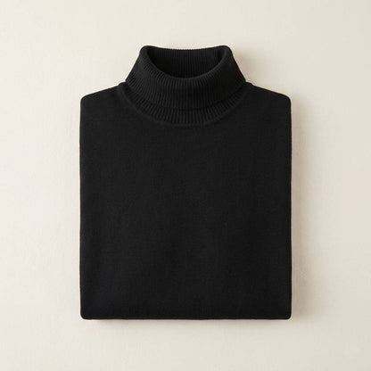Fine Knit Turtleneck - Black
