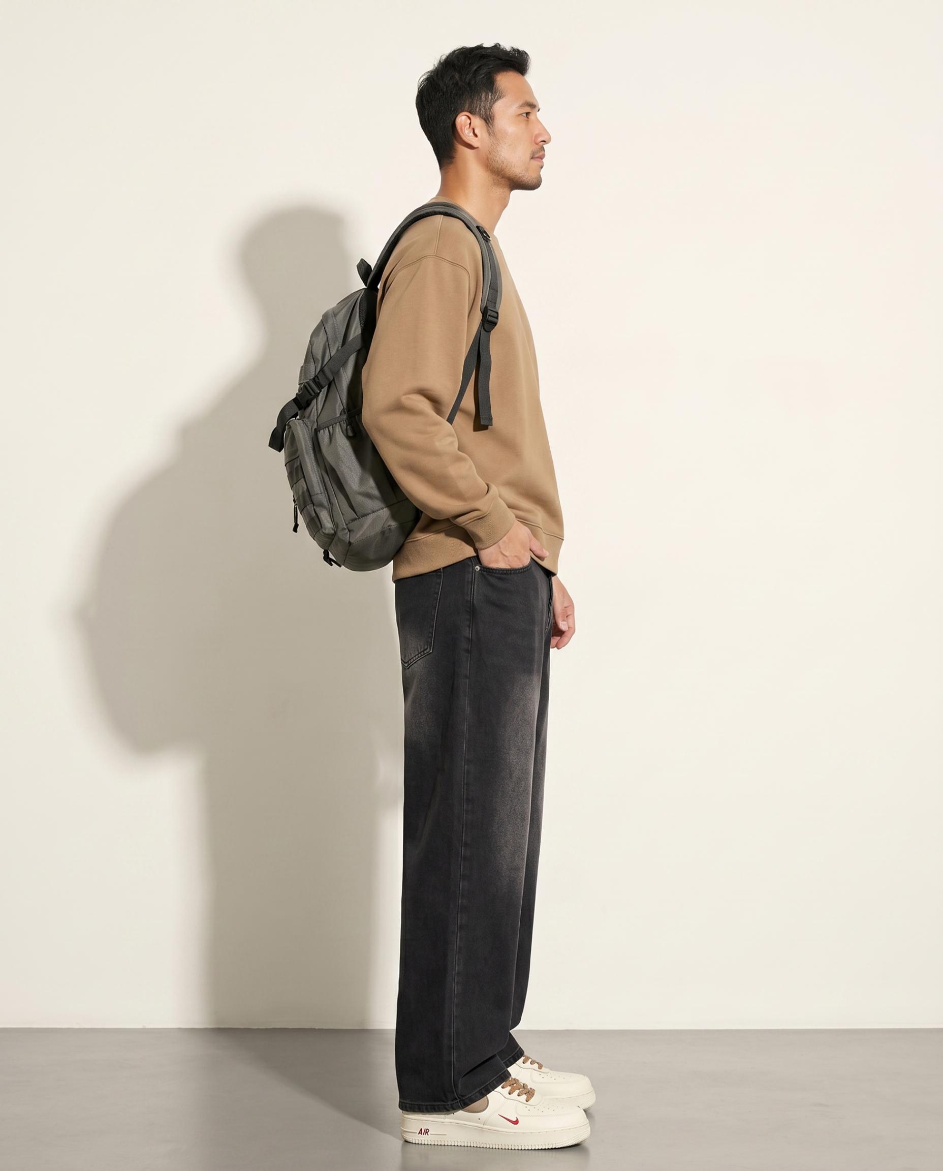Baseline Wide-Leg Jean — Charcoal Wash