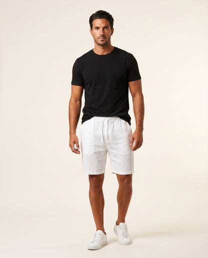Riviera Linen Shorts — Pure White
