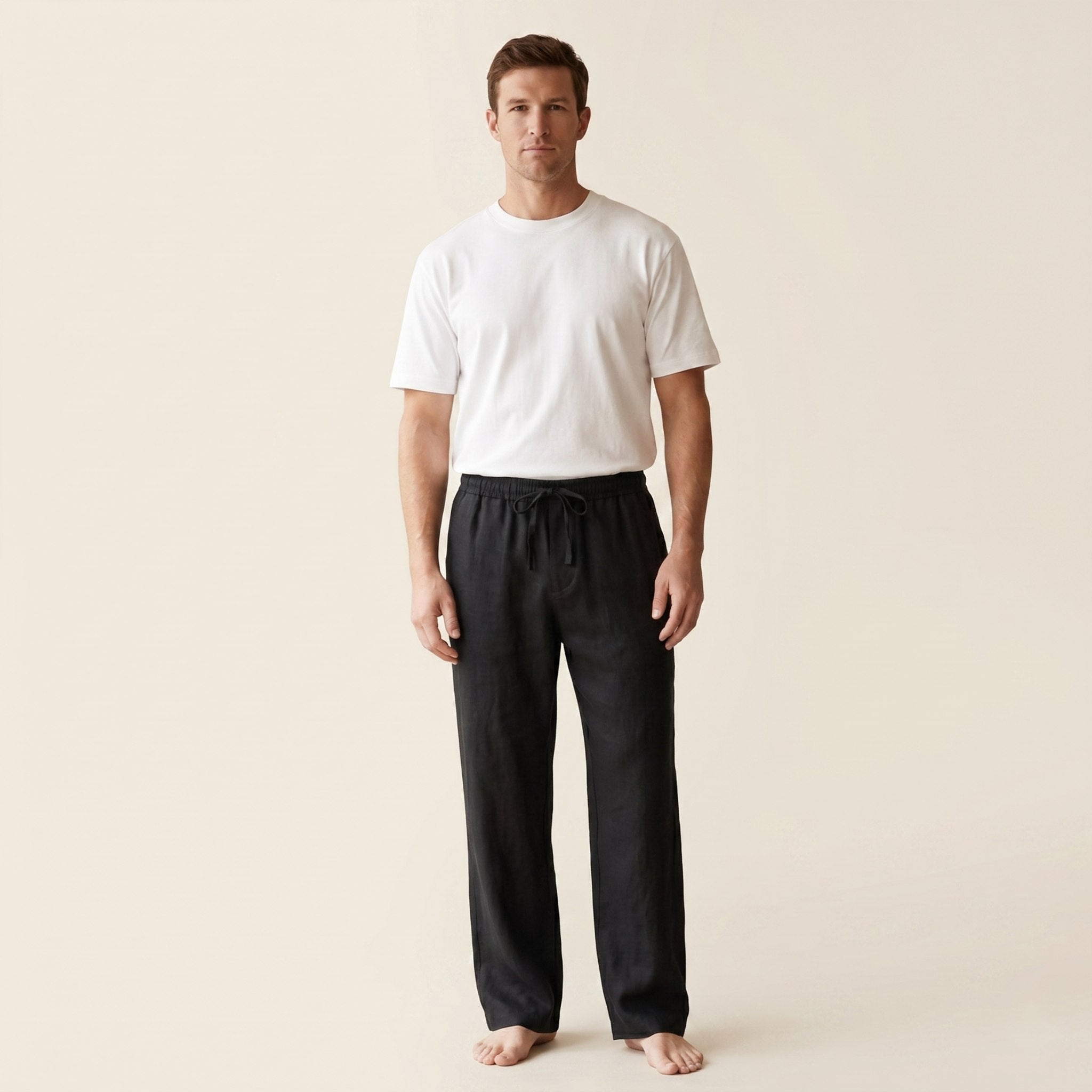 Riviera Linen Trousers - Black