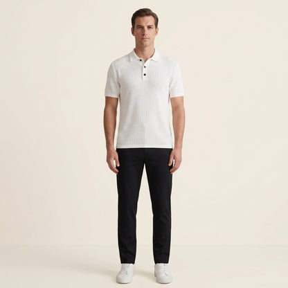 Elements Waffle Knit Polo - Pure White