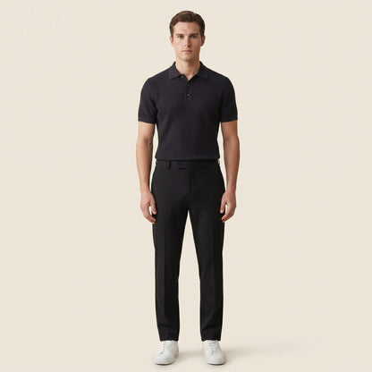 Elements Waffle Knit Polo - Carbon Black