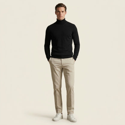 Fine Knit Turtleneck - Black