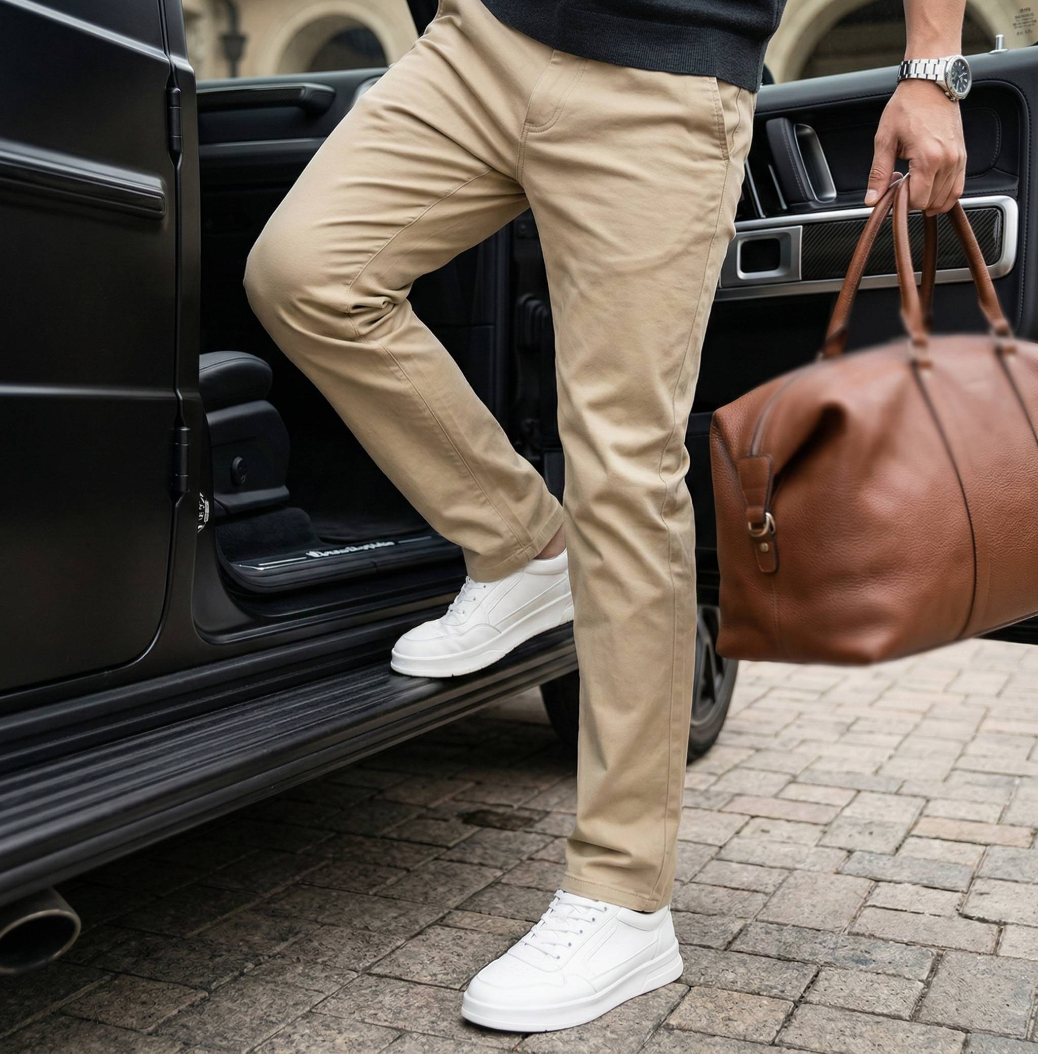 Tailored Stretch Trouser - Stone