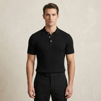 Atlas Meridian Knitted Polo - Black