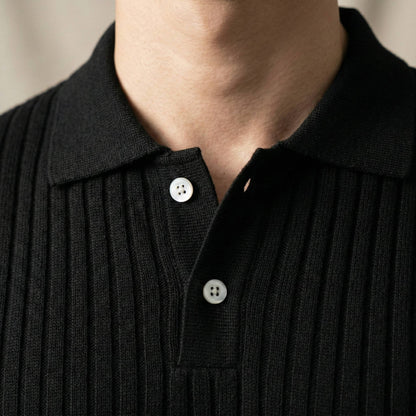 Atlas Meridian Knitted Polo - Black