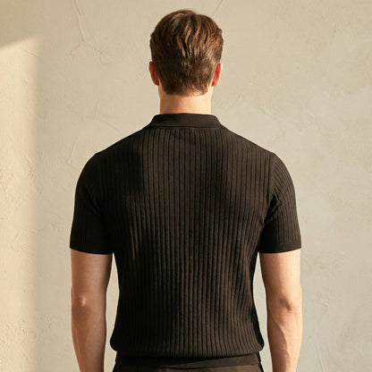 Atlas Meridian Knitted Polo - Black