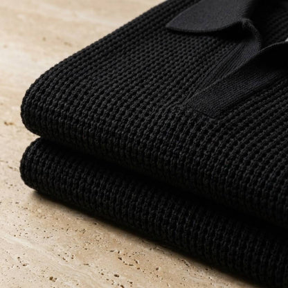 Elements Waffle Knit Polo - Carbon Black