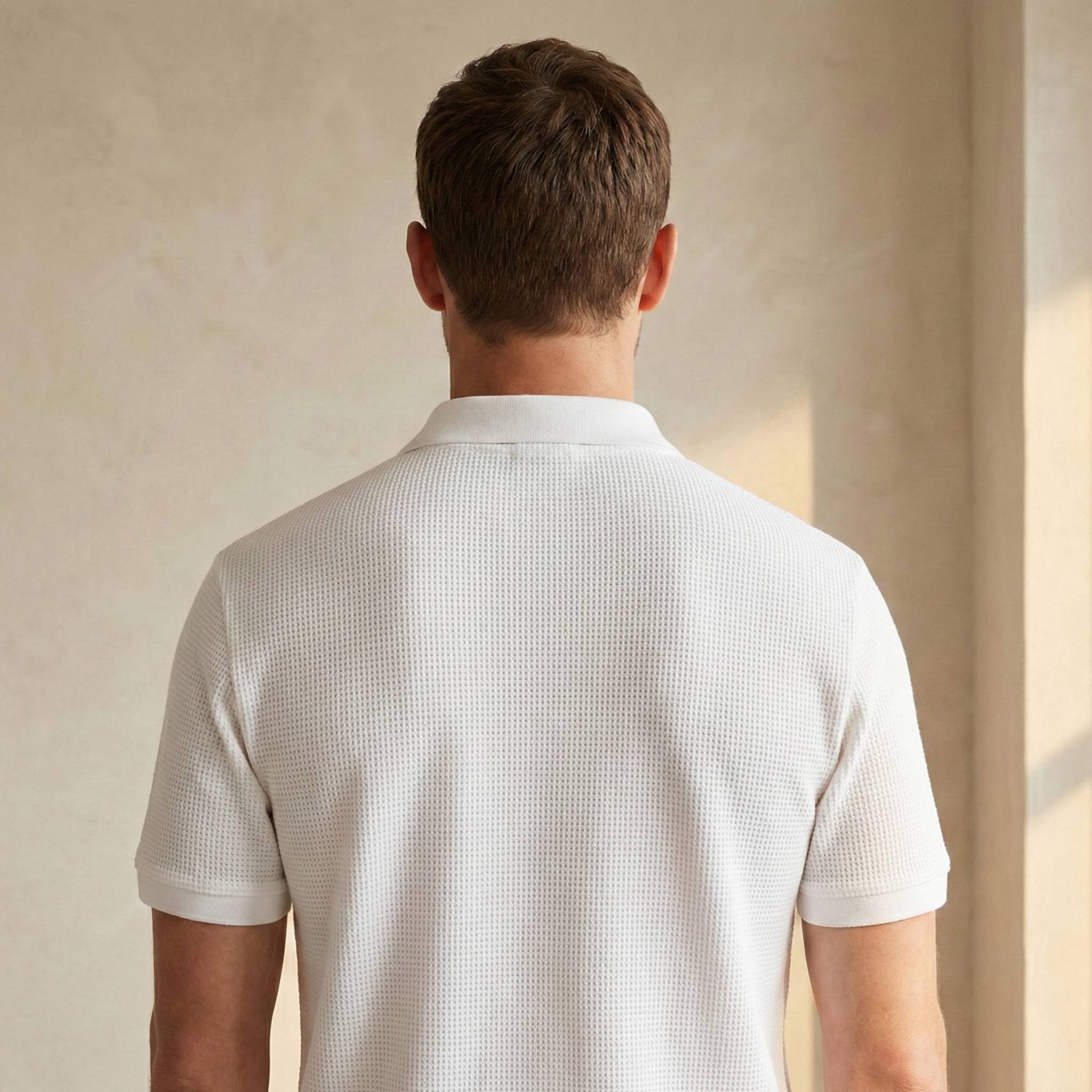 Elements Waffle Knit Polo - Pure White