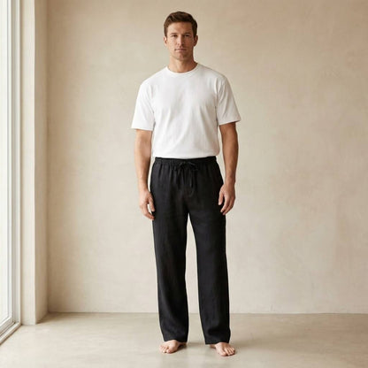 Riviera Linen Trousers - Black