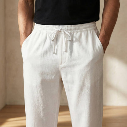 Riviera Linen Trousers - Pure White