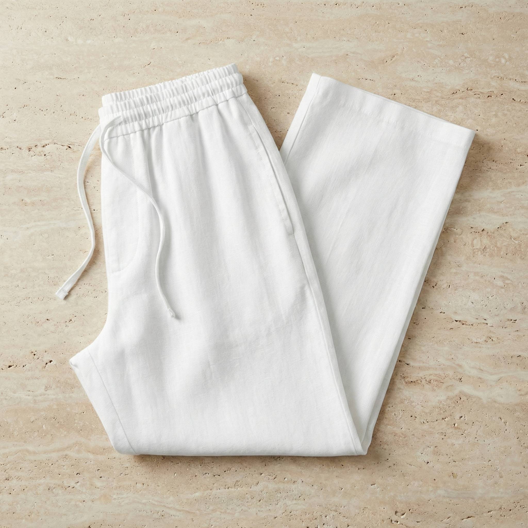 Riviera Linen Trousers - Pure White