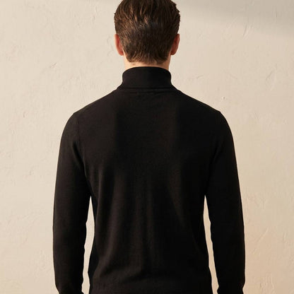 Fine Knit Turtleneck - Black
