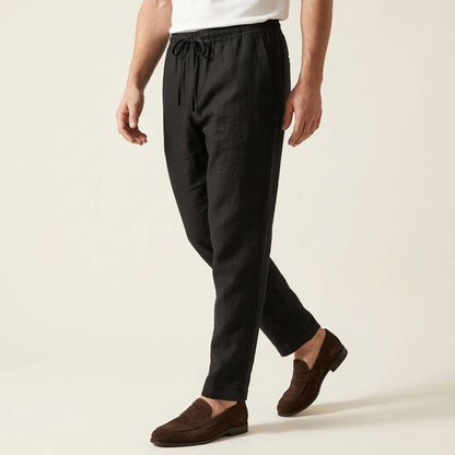 Riviera Linen Trousers - Black